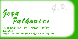 geza palkovics business card